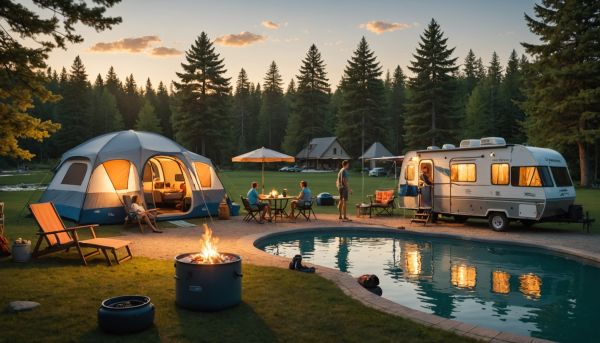Vacances famille camping piscine chauffee